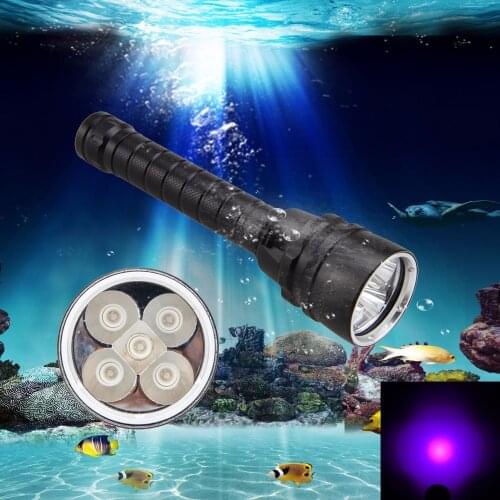 VASTFIRE Waterproof Scuba diving flashligh 18650 5X UV Flash Light LED Lantern Torche Underwater 100m 365nm-395nm