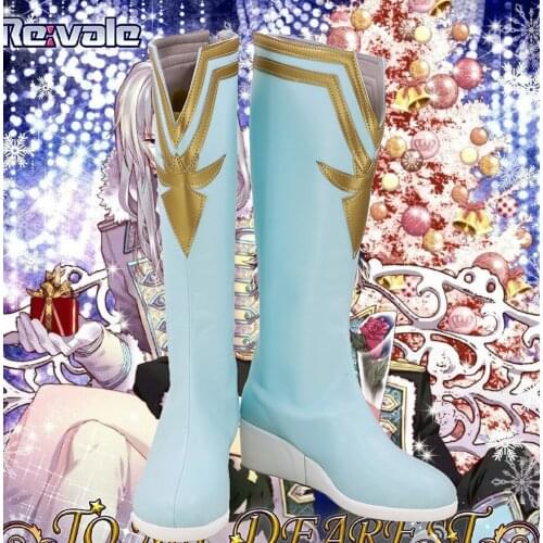 Idolish7 MOMO Momose Sunohara Christmas Cosplay Boots Blue Shoes Custom Made