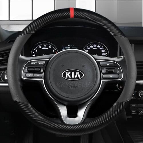 Car Steering Wheel Cover D Shape Leather For Volkswagen Golf 6 7 Polo Passat Tiguan 2016 2017 2018 For Kia Sportage Optima K5