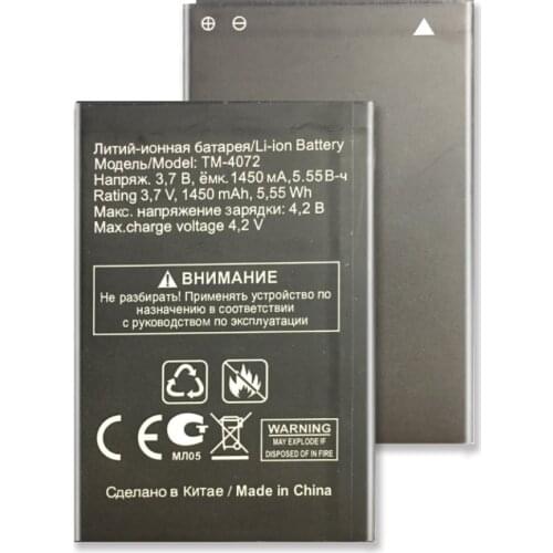 TM-407 For TEXET TM-4072 4072 TM-4272 TM4072 1450mAh Li-ion Polymer Batteries For TEXET TM-4072 Rechargeable Cell Phone Battery