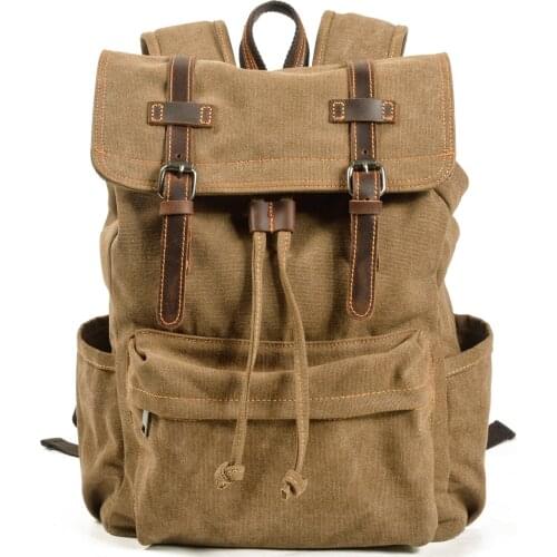 Mens outdoor mountaineering travel bag luggage backpack canvas male and female students computer schoolbag college style