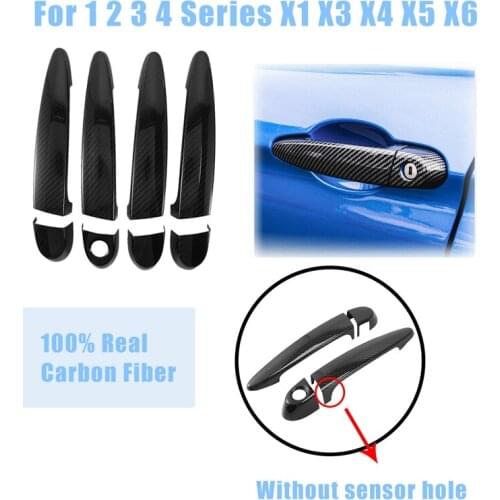 Real Carbon Fiber Outside Exterior Door Handle Cover Trim For-BMW 1 2 3 4 Series E90 F30 F34 X1 E84 X3 F25