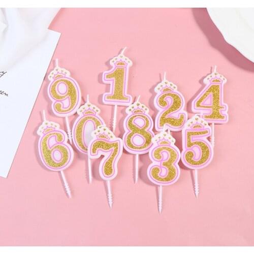 Number Birthday Crown Candles Age 0-9 Child Birthday Party Supplies Candle Decoration Cake Candles