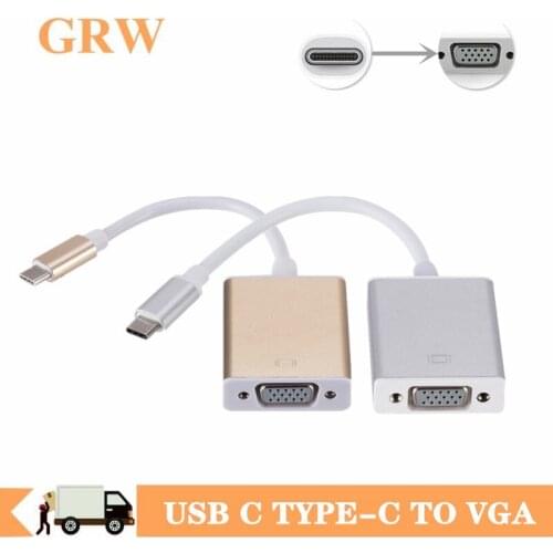 Type-C Male to VGA Female Adapter Converter Cable Type C to Female VGA Adapter Cable USB C USB 3.1 to VGA Converter for Macbook