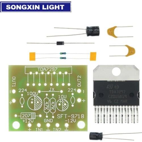 TDA7297 amplifier board spare parts dc 12v grade 2.0 dual audio encoding 15w electronic diy kit