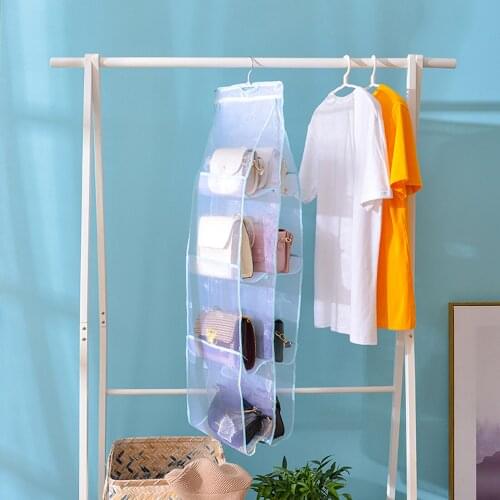 Handbag Hanging Storage Bags Perspective Grid Collection Separate Space Saving Organizer for Wardrobe