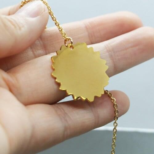 Simple Round Sequin Coin Charm Pendant Necklaces for Women Men Trendy Round Disc Stainless Steel Chain Jewelry