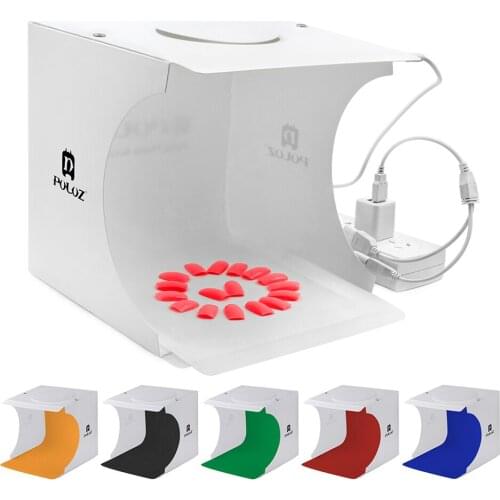 PULUZ US Plug 8 Mini Folding Studio Widespread Soft Box Lightbox led light Black White Photography Background Photo studio box