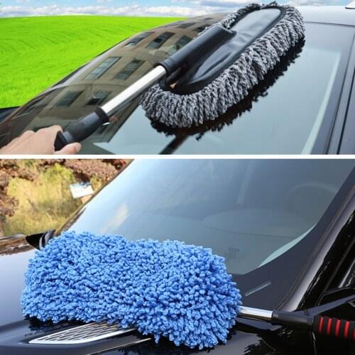 Auto Duster Microfiber Wash Brush Multipurpose Washing Cleaning Brush Sponge Vehicle Cleaning Kit With Extendable Handle For Car