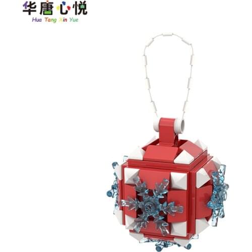 Compatible City Christmas Snowball Hangable Pendant Gifts For Friend DIY Toy For Children Fun Cities Toys-Playing Building Block