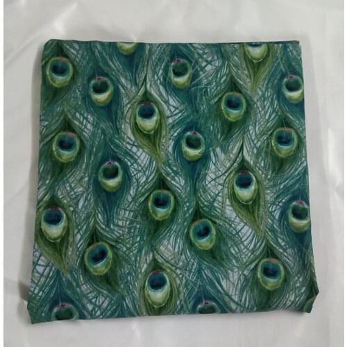 50x105cm Peacock Feather Printed Cotton Fabric Design A Fabric Patchwork for Cloth Dress Party Home Decor
