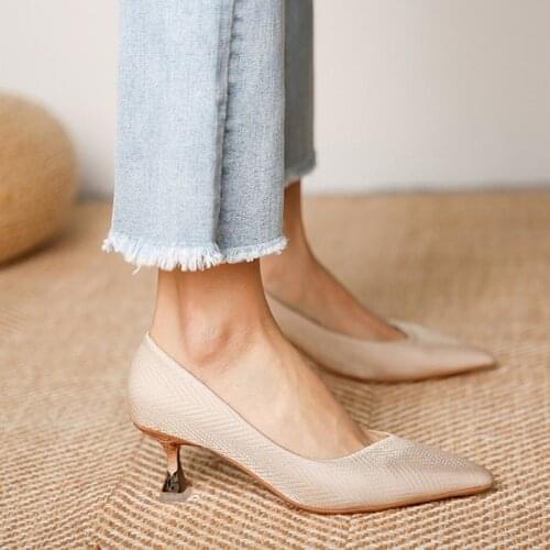 Women Dress Pumps Shoes Pointed Toe Stilettos High Heels Ladies Wedding Shoes Solid Color Womens Slip-on Shoes Womens Pumps