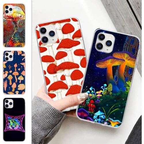 Trend Weird Trippy Mushroom Psychedelic Phone Case For Samsung Galaxy A21S A71 S8 S9 S10 Plus Lite S20 Note 20 Ultra Clear Cover