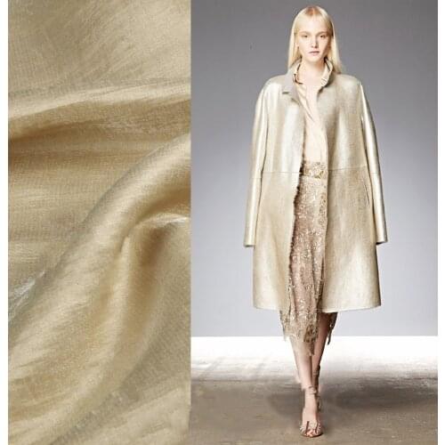 Self idea surreal South Korea imported corrugated gold wire drawing hemp satin fabric