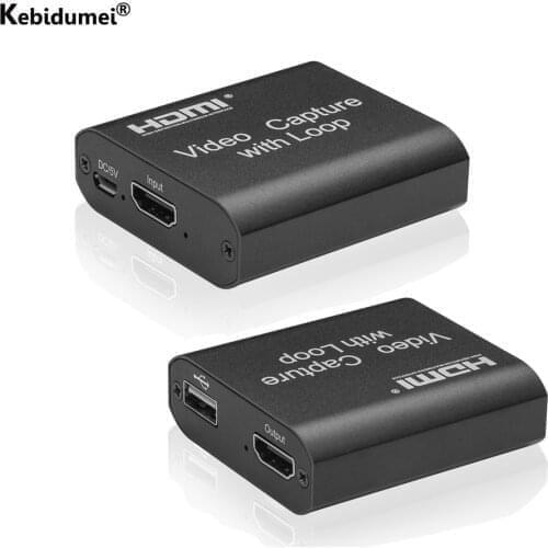 4K Video Capture Card Loop Out HDMI-compatible Video Grabber Record Box for PS4 Game DVD Camera Recording Live Streaming
