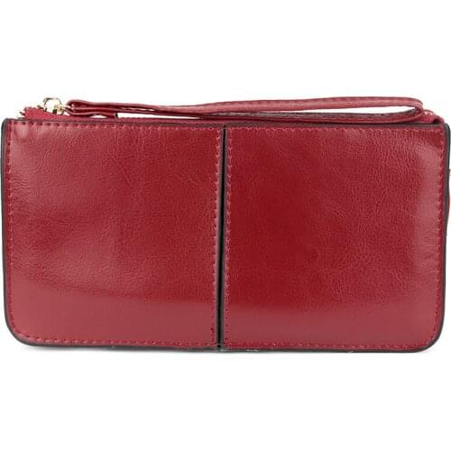 Lady Cowhide Coin Wallet Ladies Clutch purse Women Hasp Zipper Wallet Genuine Leather Female Purse Long Women Wallets for girls