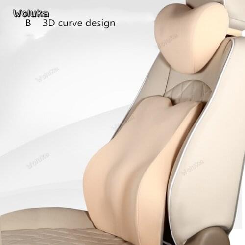 Lumbar support car-seat-neck-pillow waist cushion kit comfortable memory cotton neck waist rest protection CD50 Q05