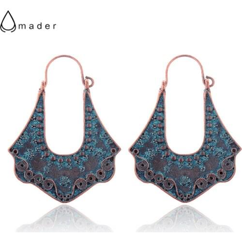 Amader Geometric Bohemian Bronze Drop Earrings Women Vintage Retro Irregular Charm Earrings Eardrop Fashion Jewelry HQE635