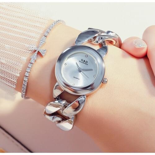 G&D Women Relogio Fashion Designer Quartz Lady Watch Bracelet Wristwatch Luxury Brand Female Clock Crystal Dial Reloj Mujer 2019