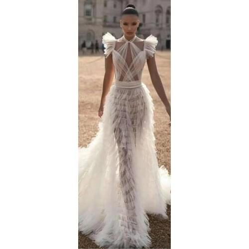 Fashion Style Black White Elegant Long Maxi Evening Celebrity party Dress Vestidos Cascading Mesh Hollow Out Mermaid Club