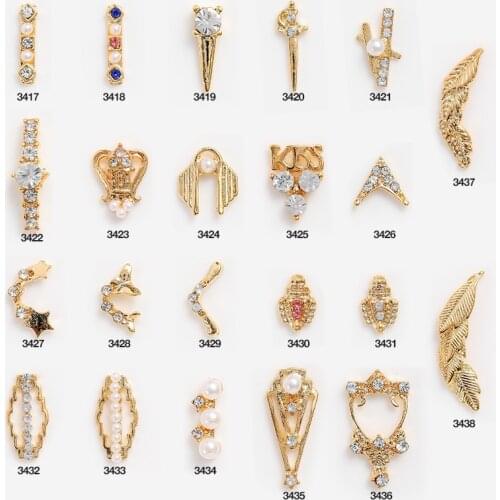 10pcs Luxury Nail Diamond Charms Bowknot Rhinestones Nailart Supplies Shiny Pearl Crystal Jewelry Bow Cute Accessories Diy Decor