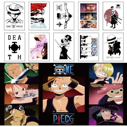 10PCS Japan Cartoon Temporary Tattoos Waterproof Colorful Fake Tatto Stickers for Men Women Arm Body Tatuajes Temporales Tatoo