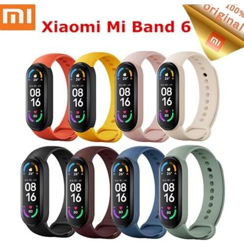 100% Original Strap For Xiaomi Mi band 6 Sports Wristbands Mi6 miband 6 Silicone Replacement Bracelet for xiaomi mi band 6 Strap