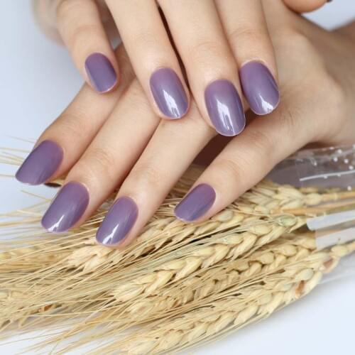 24pcs Latest models candy oval excellent touch design fake nails light purple N566X
