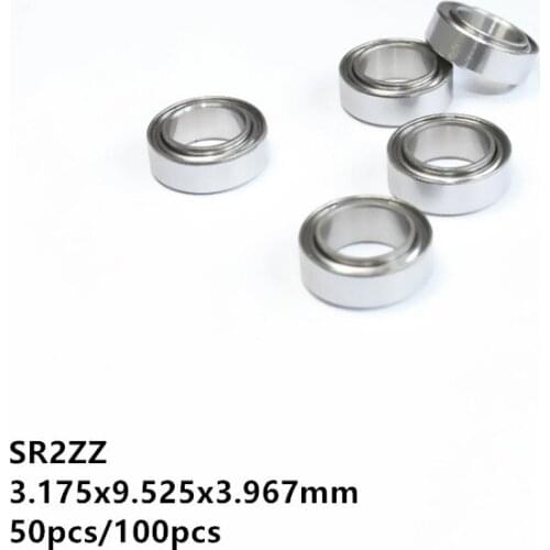 50pcs/100pcs SR2ZZ SR2 ZZ bearing 1/8" x 3/8" x 5/32" inch Stainless Steel Ball bearing Mini 3.175x9.525x3.967 mm SR2Z R2ZZ