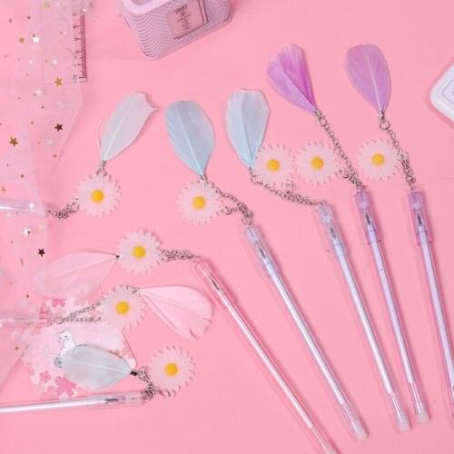 50pcs Painting Mark Cartoon 0.38mm Black Ink Gel Pen Student Stationery Learning Office Supplies Diary Plastic Wholesale Gift