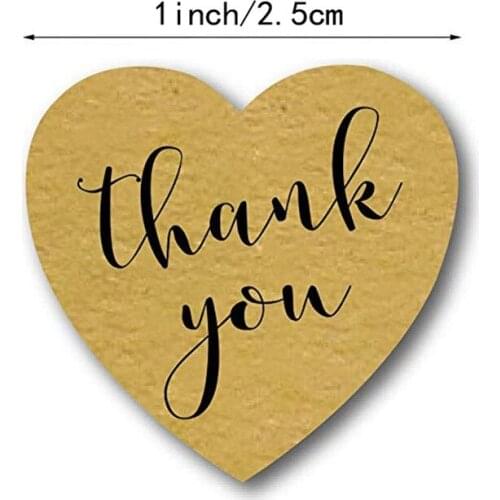 500 pcs/roll Heart Shape Thank You Stickers Seal Labels Scrapbook for gift Packaging cute stationery sticker