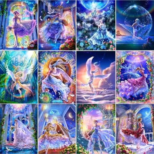 5D DIY Diamond Painting Anime Cartoon Girl Full Square Diamond Embroidery Mosaic Rhinestone Cross Stitch Home Decoration