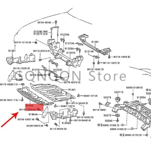 CAR Engine Lower Mudguard LH 200- 2014Toy ot aHIG HLA NDE R (JPP) Fully Surrounded Car Chassis Anti-Protection Board