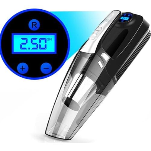 4 in 1 Dual Filters auto cleaners 120W Car Vacuum Cleaner 12V Digital Tire Inflator with LED Ligh Vacuum Cleaner Air Compressor