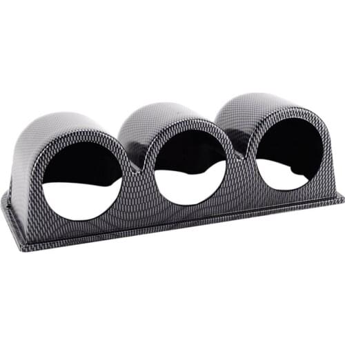 Car Carbon Fiber Universal Triple Gauge Dash Pod with Dome Lip