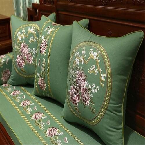Free Shipping Cotton Linen Throw Pillow With Inner New Gift 45x45cm Embroidery Cushion Chair Sofa Car Mat Decorate Waist Bloster