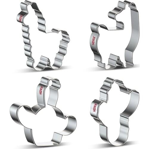 ZADE Alpaca Lama Cookie Cutter for Biscuit Fondant Cactus Lama Cookie Cutter - Stainless Steel
