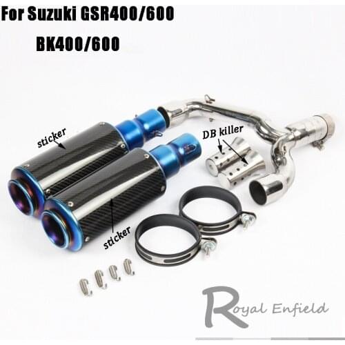 Motorcycle Exhaust Muffler Middle Link Pipe Stainless Steel Pipe For GSR400 GSR600 BK400 BK600 with Exhaust DB Killer