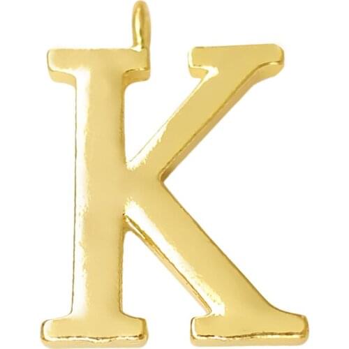 Hot gold metal word K charm for English alphabet A-Z jewelry making pendant