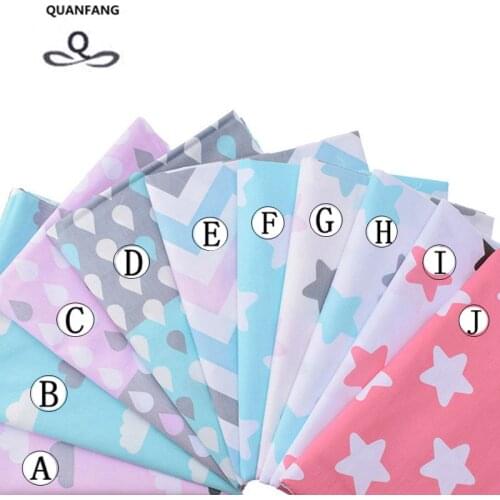 Cotton Fabric 100% Print Twill For Sewing Doll Baby Bedding Clothes Dress Skirt Patchwork Cartoon Tissue Material 50x160cm / lot