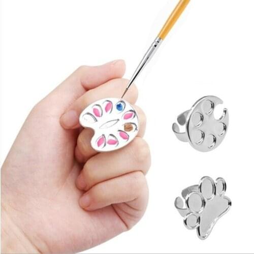 Finger Ring Fashion Gadget Nail Art Tools Mini Palette Metal Jewelry