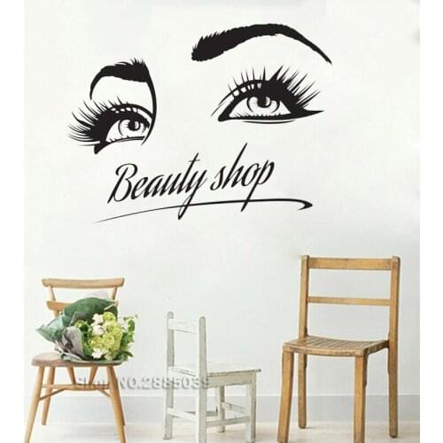 Beauty Vinyl Wall Decor Salon Manicure Hair Nails Eye Lashes decal Women Girl Room Gifts Her Wall Art Decals Kids Stickers LL190