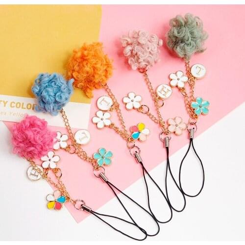 Cute Plush Smart phone Strap Lanyards for iPhone Samsung Keys Decoration Mobile Phone Strap Hang Rope Phone Charm Gifts