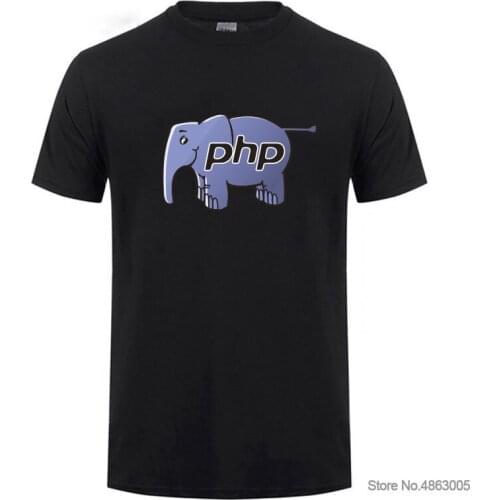Summer New Elephant PHP T-Shirt For Men Casual Short Sleeve T Shirt Clothes Top Tees