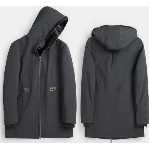 Real Fur Coat Men Parka Natural Mink Fur Liner Winter Jacket Long Thick Luxury Mens Mink Coat Parkas 2020 KD99616 KJ3447