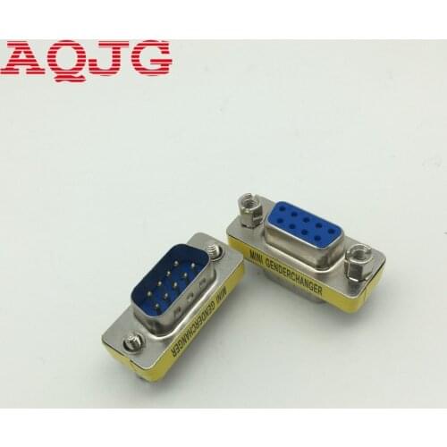 2pcs RS232 Gender Changer DB9 9pin Female to male VGA Gender Changer Adapter Male to Female Wholesale 9pin AQJG