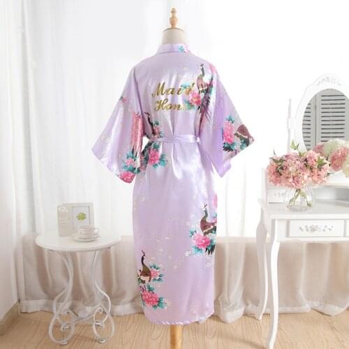 Bridesmaid Half Sleeve Loose Kimono Robe Gown Maid of Honor Wedding Long Bathrobe Lady Sexy V-Neck Sleepwear Satin Night Dress
