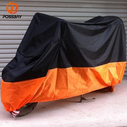 POSSBAY Universal Motorcycle Cover Dustproof Waterproof Outdoor UV Rain Protection Covers Breathable For Harley Cruiser Honda