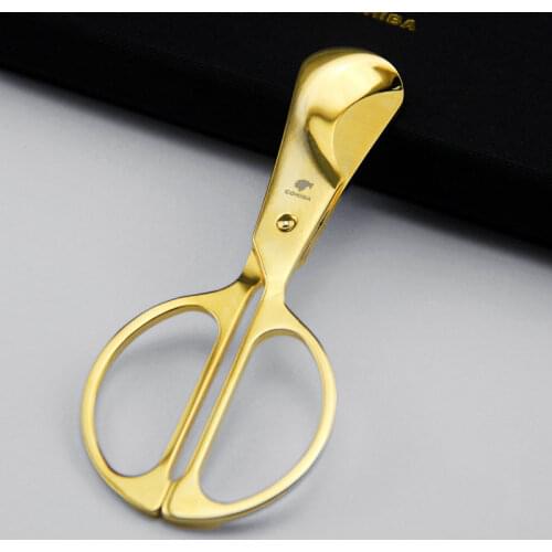 Simple Gold Stainless Teel Portable Cigar Cutter Smoking Cigar Accessories Tobacco Scissor Cigar Knife Tool Creative Gift