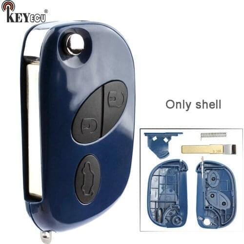 KEYECU for Maserati Quattroporte GranTurismo 2005-2017 RX2TRF937 Replacement Flip 3 Button Remote Car Key Shell Case Fob